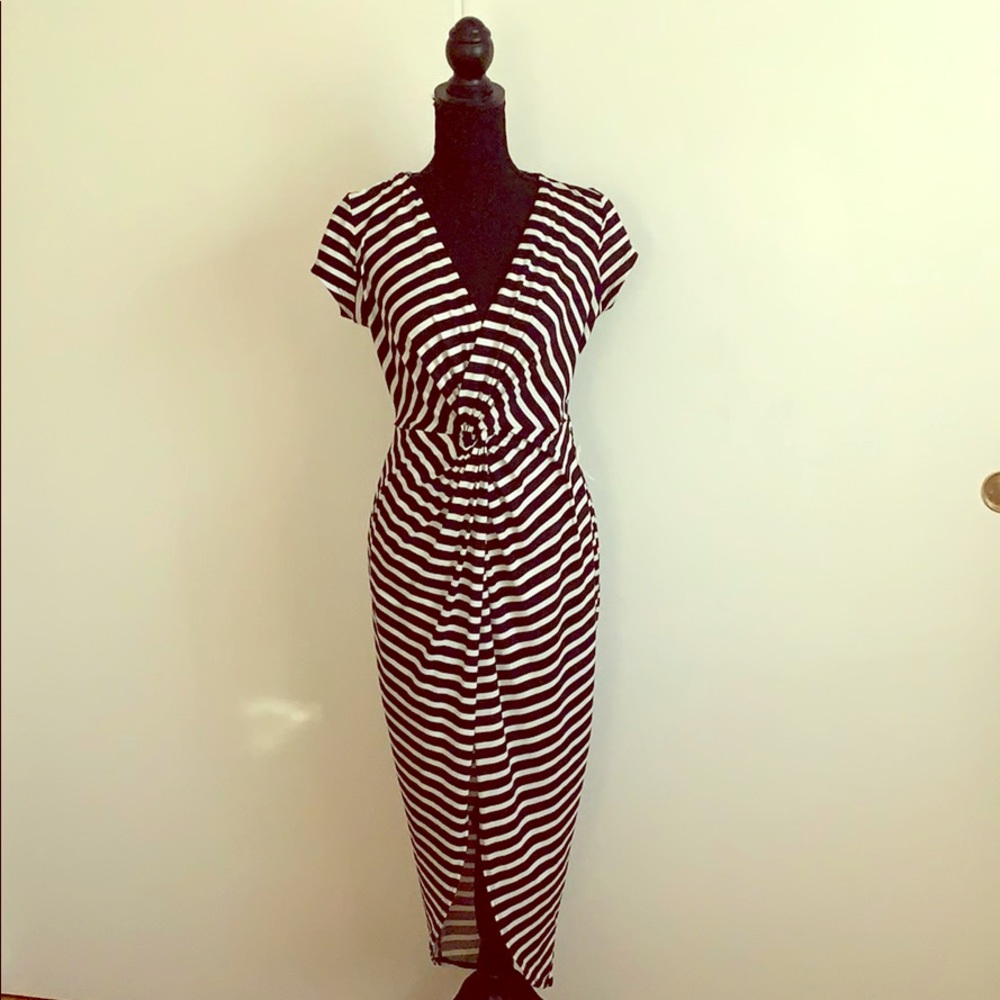 Black and white stripped dress.